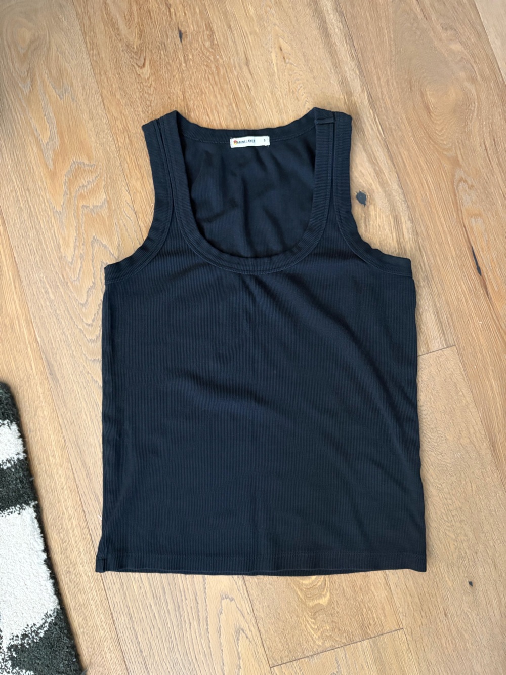 Marine Layer Lexi Faded Black Ribbed Tank Top